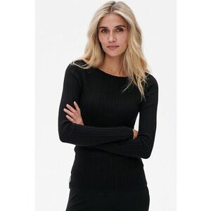Pulover cu model striat Agi - Negru imagine