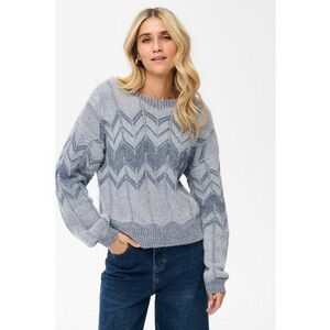 Pulover cu model chevron Kolise - Albastru imagine