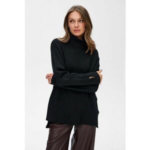 Pulover cu guler drapat - Negru imagine