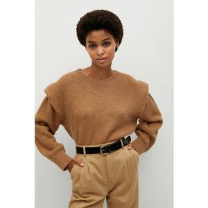 Pulover cu umeri accentuati Rugby - Caramel imagine