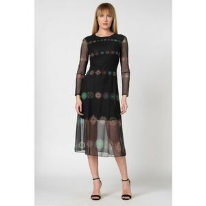 Rochie din tul cu model cu mandale Kingstone - Verde/Negru/Coral imagine