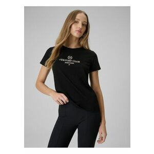 Tricou dama bumbac - cu imprimeu - negru imagine