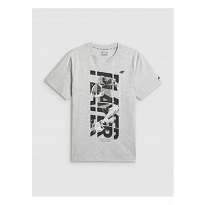 Tricou barbati gri regular cu imprimeu imagine