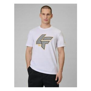 Tricou barbati bumbac - alb regular cu imprimeu imagine