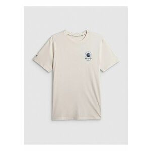Tricou barbati bej - bumbac - cu imprimeu imagine