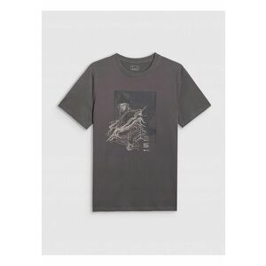 Tricou barbati bumbac - gri - regular - cu imprimeu imagine