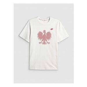 Tricou barbati alb din bumbac - croiala lejera - imprimeu durabil imagine