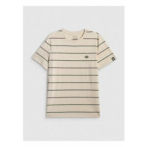 Tricou barbati bumbac - bej regular cu imprimeu imagine