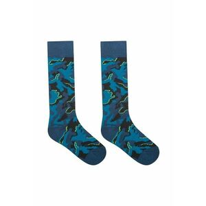 Sosete pentru ski si snowboard cu model camuflaj - Albastru imagine