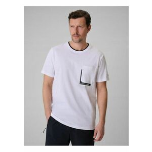 Tricou barbat alb regular cu imprimeu - bumbac imagine