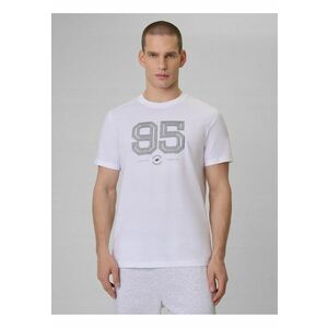 Tricou barbati alb din bumbac - regular - cu imprimeu imagine