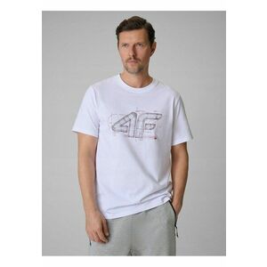 Tricou barbat alb - bumbac - imprimeu - regular imagine