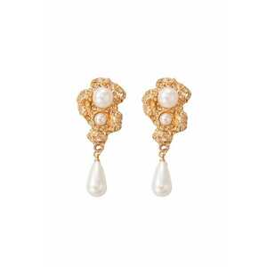 Cercei perla 4124 - Auriu - lungime 6 cm imagine