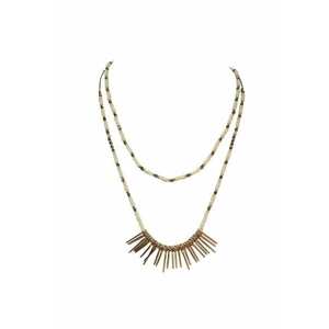 Colier dama cu margele roz pal - 93 cm - imagine