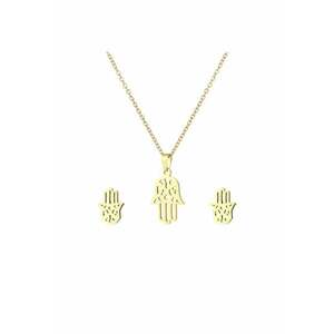 Set colier cu cercei 4110 - Auriu - lungime 45 cm imagine