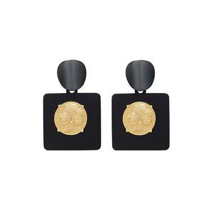 Cercei masivi 4115 - Negru - lungime 7 cm imagine