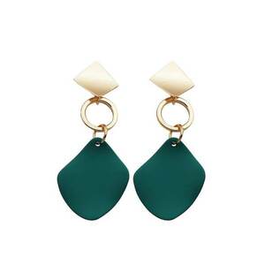 Cercei Geometrici 5974 - Auriu/Verde imagine