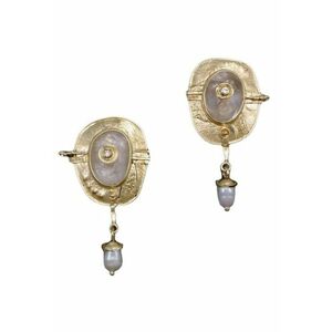 Cercei perla 4147 - Auriu - lungime 4 cm imagine