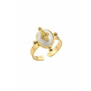 Inel inox 4308 - Auriu - Reglabil imagine