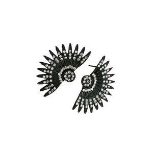 Cercei evantai 4165 - Negru - lungime 4.3 cm imagine