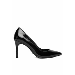 Pantofi dama - tocuri - piele naturala - negru - imagine