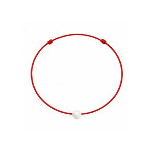 Bratara martisor decorata cu perla Preciosa - Alb imagine