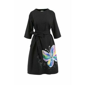 Rochie midi cu fluturi pictati manual Ziva imagine