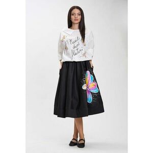 Bluza pictata manual cu guler asimetric Aurelia imagine