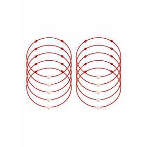 Set de bratari martisor cu perla Preciosa - 10 bucati - Crem imagine