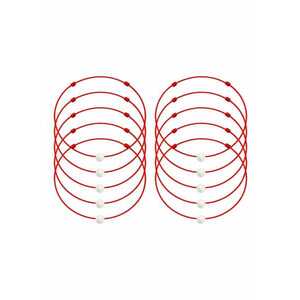 Set de bratari martisor cu perla Preciosa - 10 bucati - Alb imagine