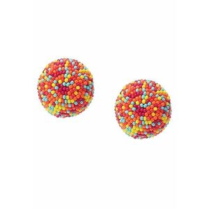 Cercei cu margele Negru - Model 5909 - Portocaliu/Multicolor imagine