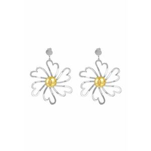 Cercei floare 3906 titan - Argintiu imagine