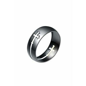 Inel inox - Negru - US - Negru/Argintiu imagine