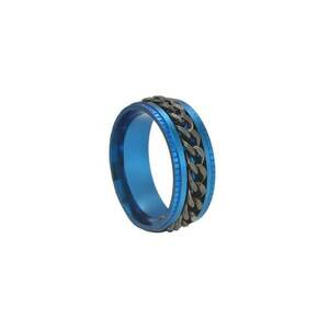 Inel inox - Albastru - US - Negru/Albastru imagine
