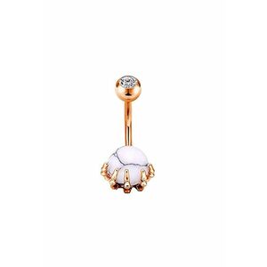 Piercing 4061 inox - Auriu rose/Alb marmorat imagine