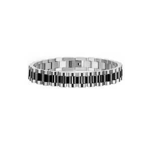 Bratara inox 4075 - Negru/Argintiu imagine