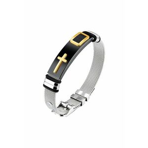 Bratara inox 4092 - Auriu/Negru/Argintiu imagine