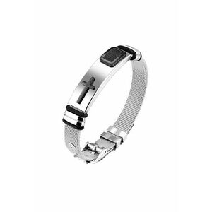 Bratara inox 4092 - Negru/Argintiu imagine