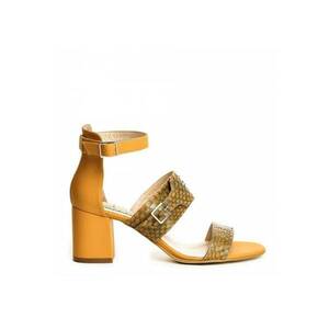 Sandale piele toc gros Strappy Camel imagine
