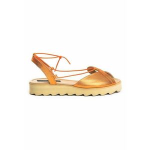 Sandale dama piele fara toc Portocaliu Bunny imagine