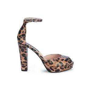 Sandale cu platforma piele naturala The 70's Sandals Maro imagine