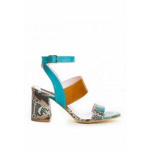 Sandale piele toc gros New Look Turcoaz imagine