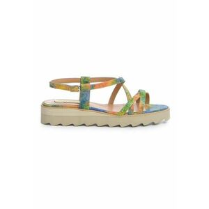 Sandale dama piele fara toc Multicolor Georgie imagine