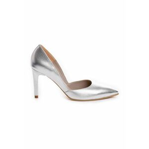 Pantofi Stiletto Piele Naturala Silver imagine