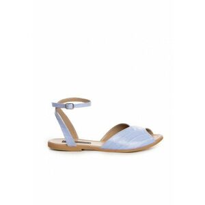 Sandale dama piele fara toc Bleu Nomad imagine