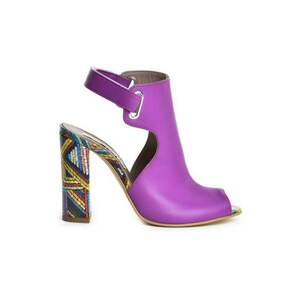 Sandale piele toc gros Single Strap Mov multicolor imagine
