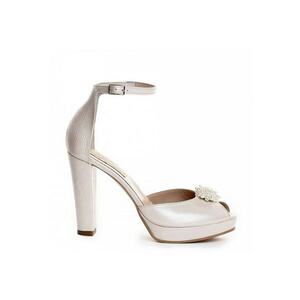 Sandale mireasa piele naturala The 70's Ivoire Pearls imagine