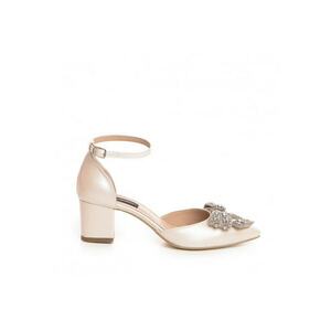 Pantofi mireasa piele naturala Ivoire Cristal Fancy Flats imagine