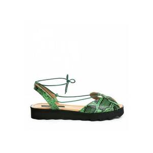 Sandale dama piele fara toc Verde Bunny imagine
