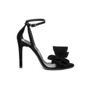 Sandale dama piele naturala Negru cu funda Simple imagine